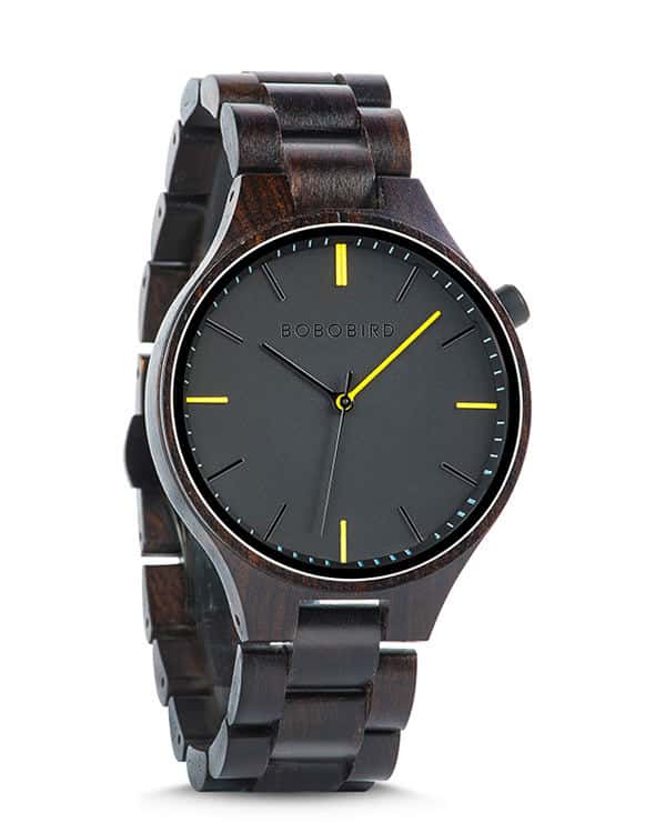 all-black wooden watch