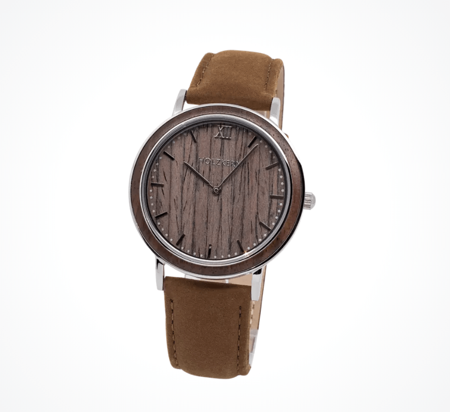 brown dial with brown leather strap