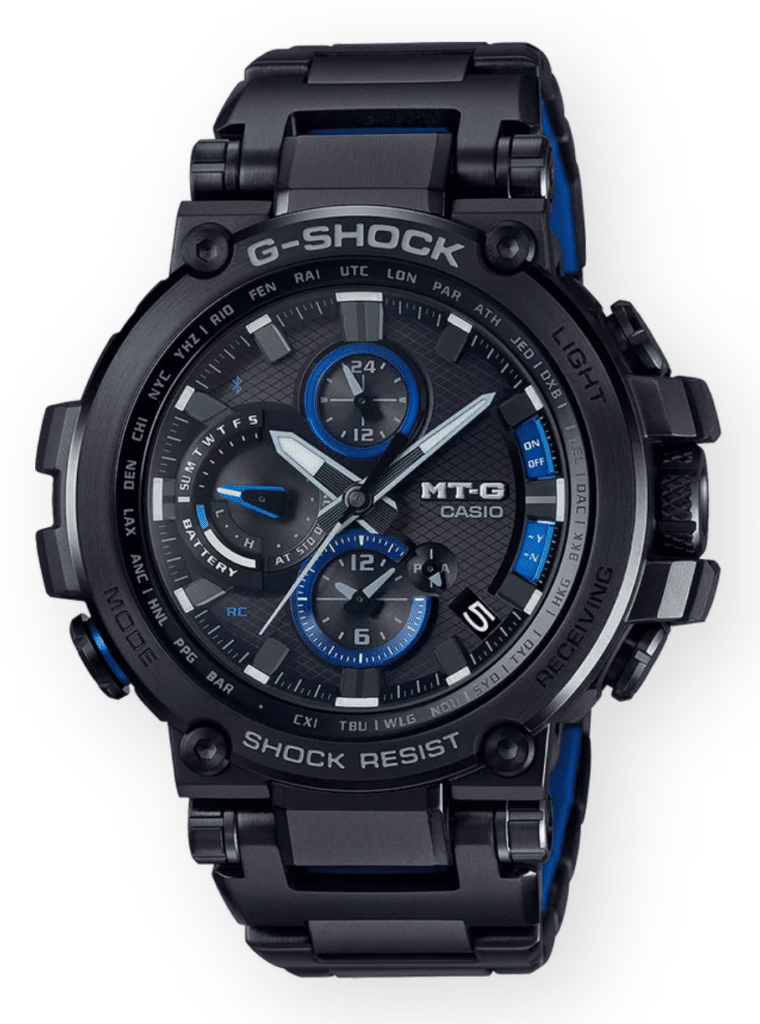 All-black with blue bits G-Shock MTG series rugged watch