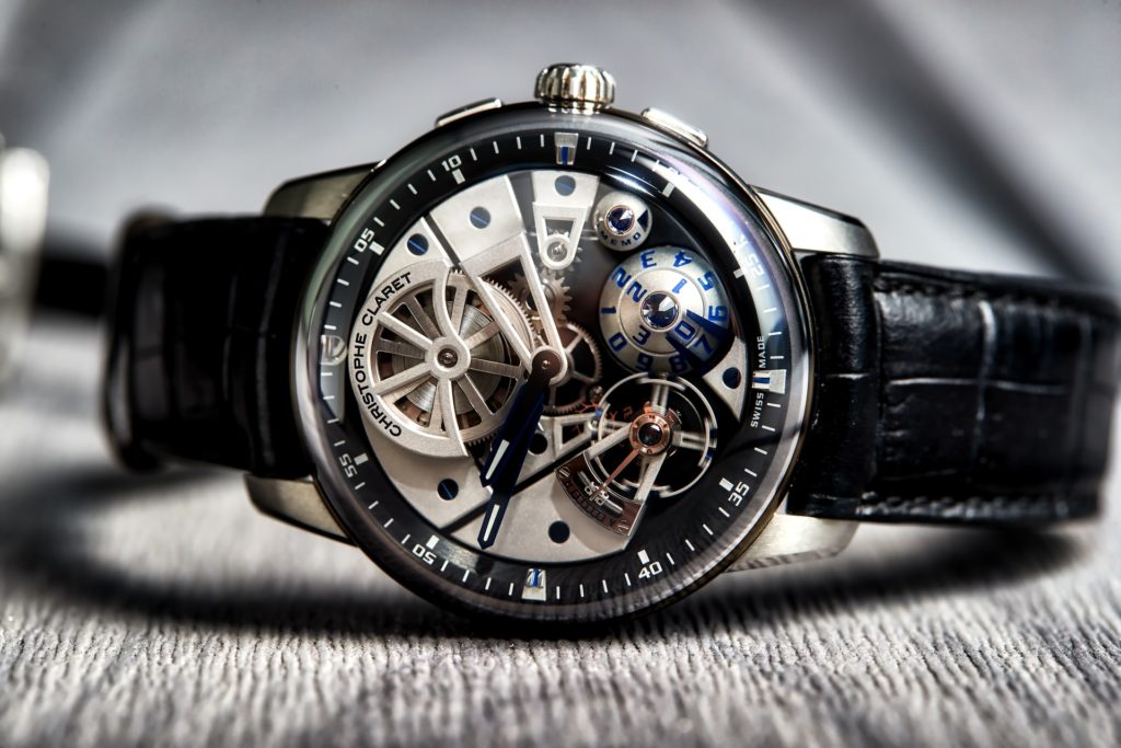 fancy skeleton automatic watch with gears visible