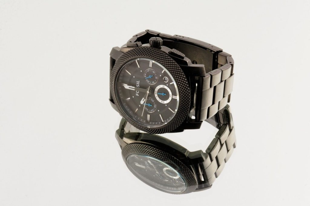 Fossil mineral crystal watch