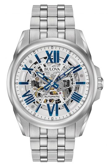 Silver and blue colored skeleton piece from Bulova