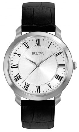 Classic Bulova dress watch with silver dial