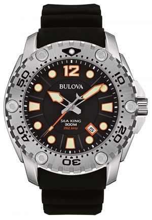 Bulova professional dive watch with orange indices