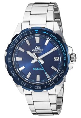 Casio Edifice with blue dial and countdown ring