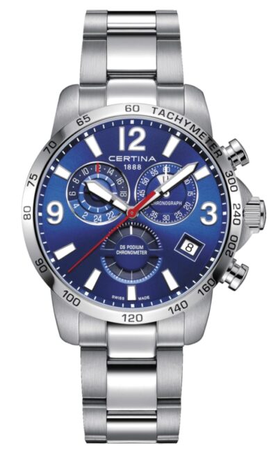 All-metal Certina racing watch with tachymeter bezel