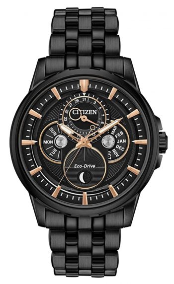 All-black Citizen timepiece with chronograph feature