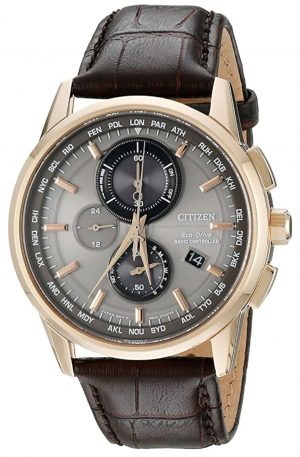 Citizen atomic solar watch with golden case