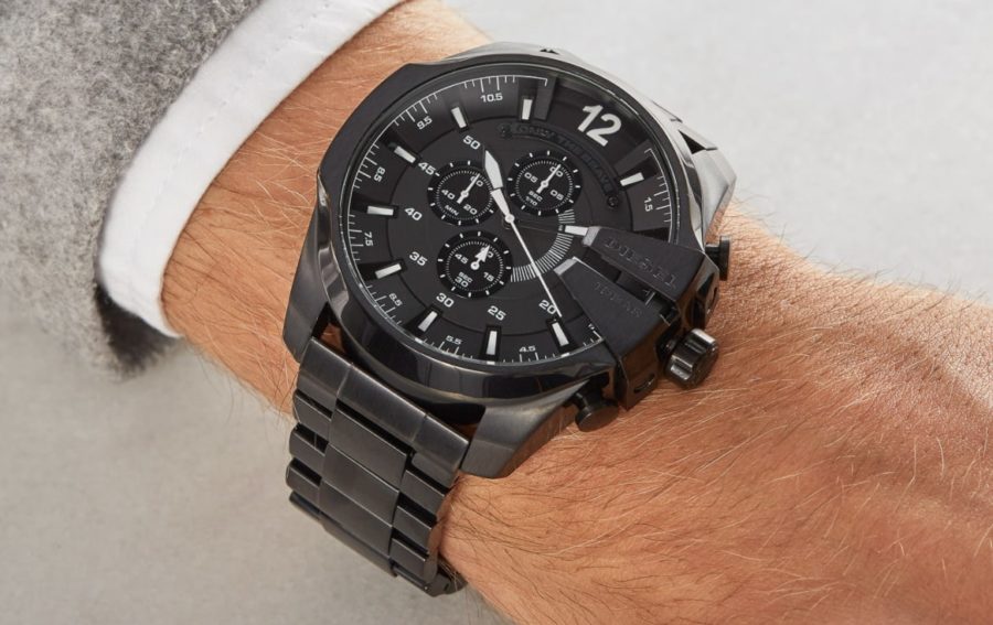 A quartz chronograph oversized Diesel watch