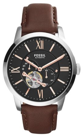 automatic fashion watch with open circle on the dial