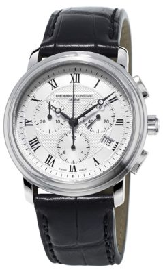 Classy and sophisticated timepiece with Roman numerals and white dial