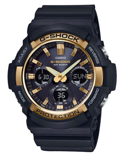 Black G-Shock with golden accent