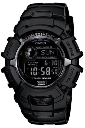 All-black G-Shock watch with solar atomic features