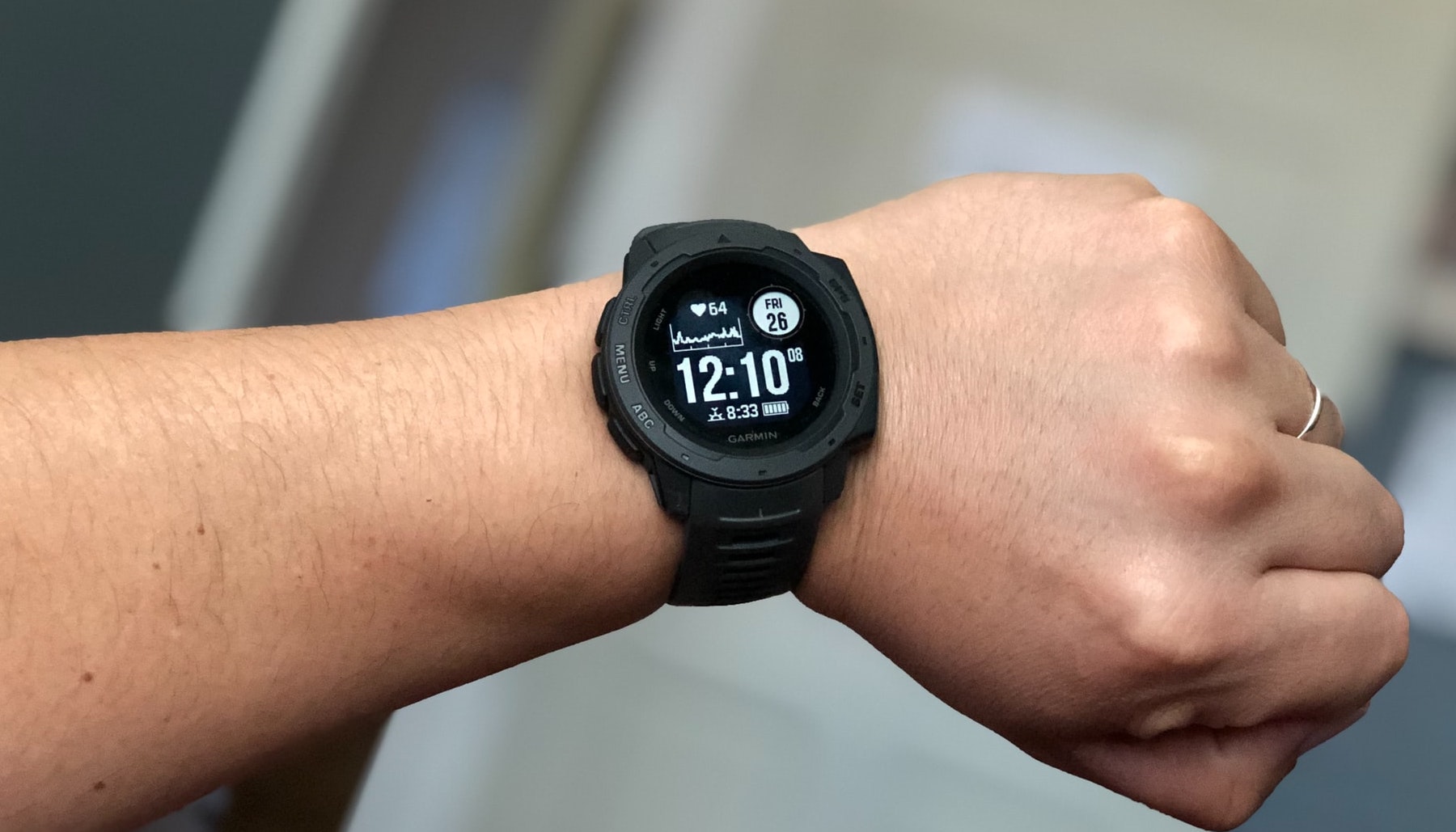 A black digital watch for hiking, trekking, and sports