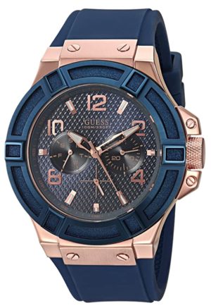 Rose-gold toned Guess fashion piece with Japanese quartz movement