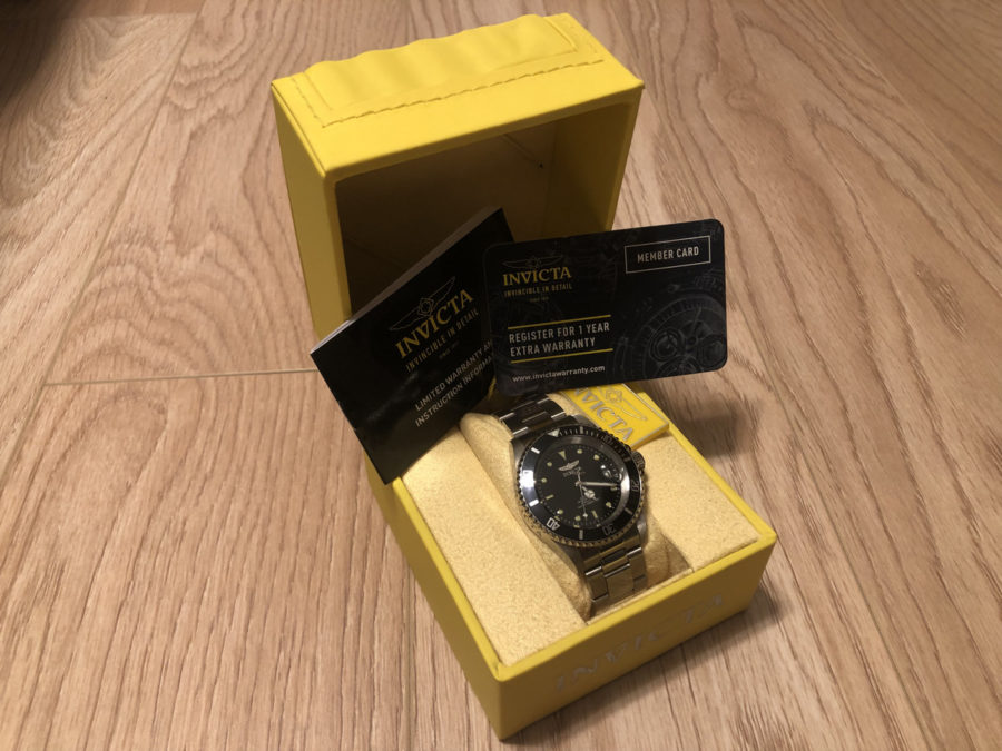 Yellow Invicta watch box