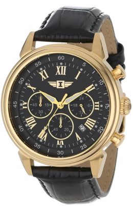 Dress watch with gold case and Roman numerals