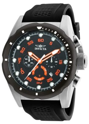 Modest Invicta watch with orange accent