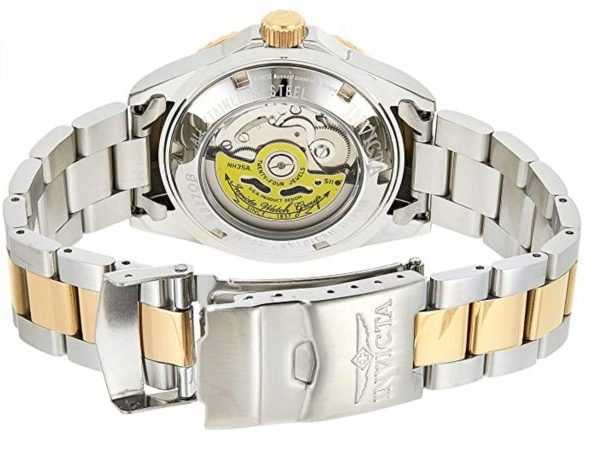 Invicta diving watch with see-through caseback