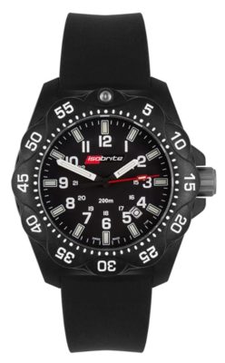 T100 tritium watch with black case and dial