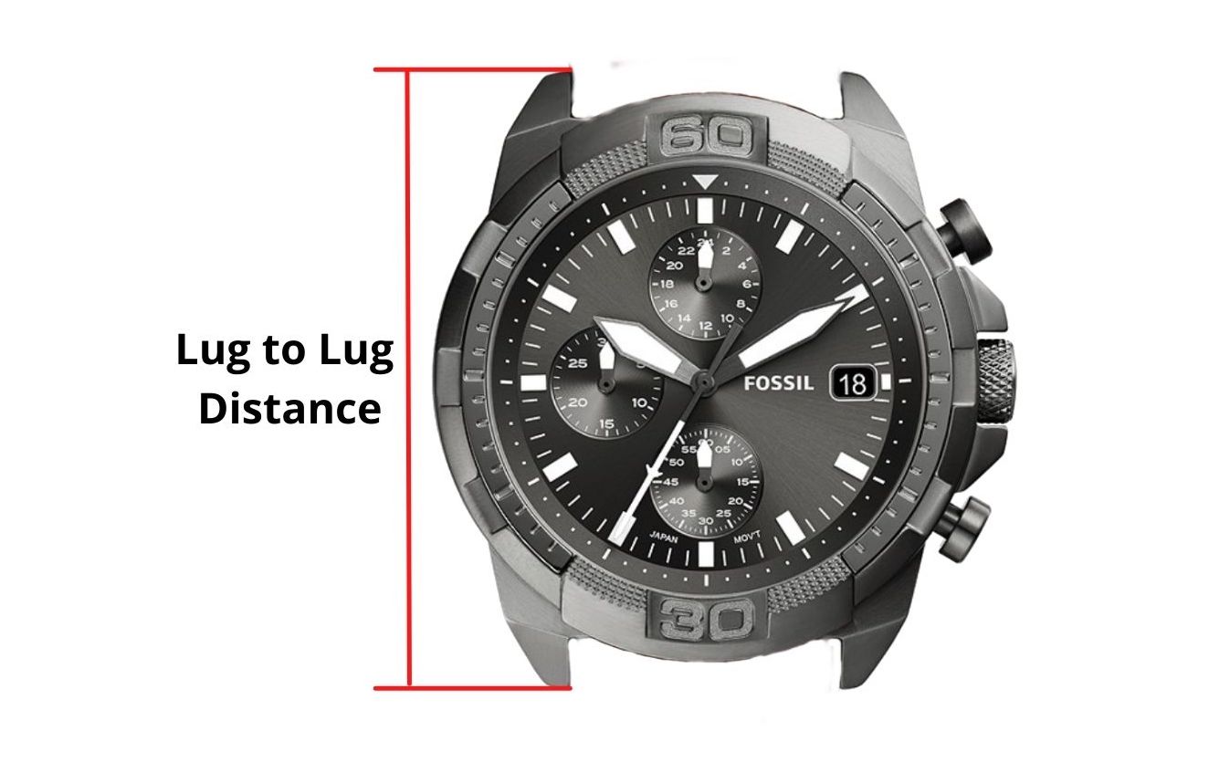 Measuring lug to lug distance of a watch