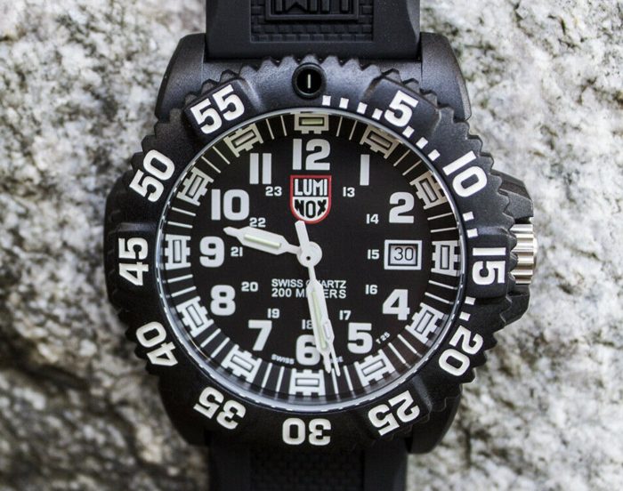 Luminox navy seal watch with black-white face