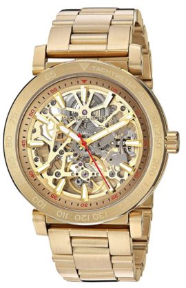 MK gold-toned skeletal watch