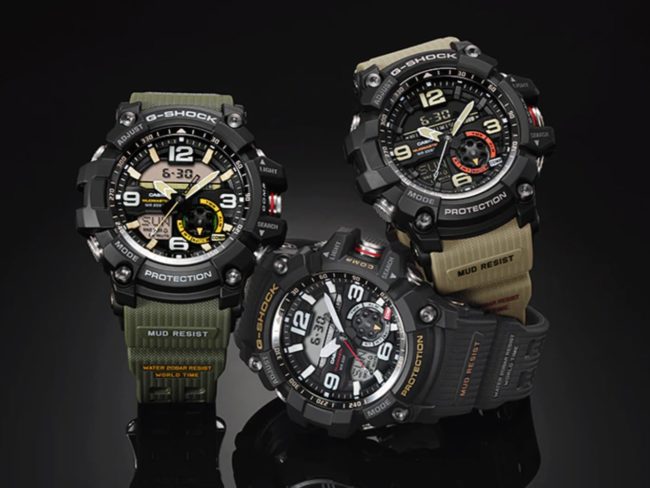 Three G-Shock Mudmaster watches