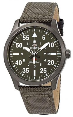 Green field watch with quartz movement