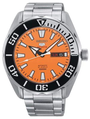 A dive watch with black bezel and luminous hands