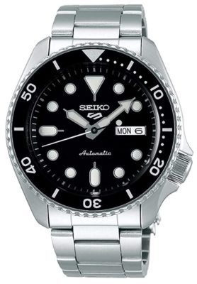 A dive watch with black dial