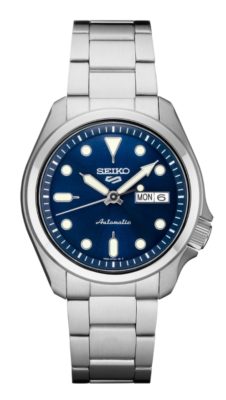 A blue-dialled affordable automatic Seiko watch