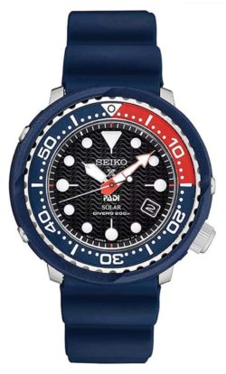 Seiko Pepsi diver with large case and blue rubber bands