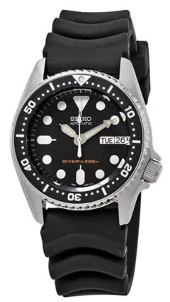 Seiko timepiece with luminosity and black apparel