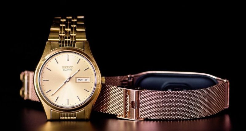 Seiko golden quartz watch