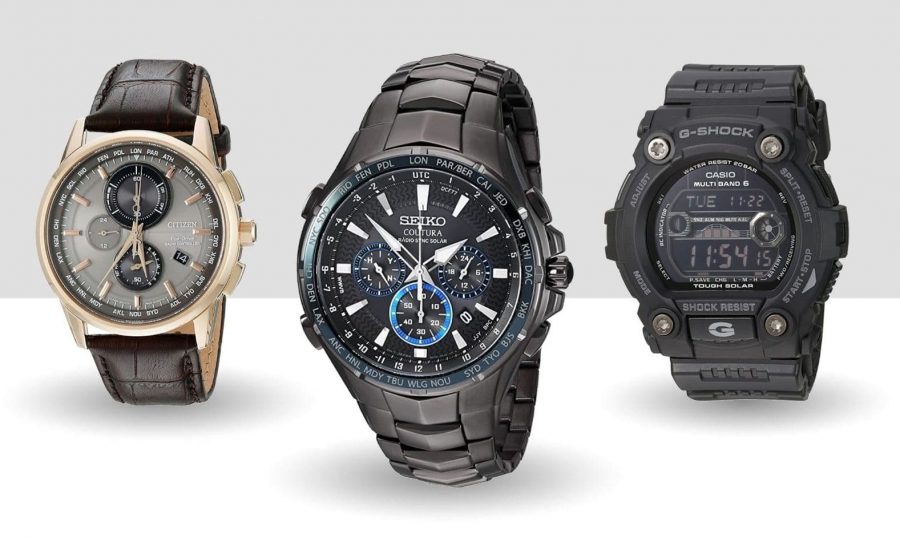 Solar atomic watches