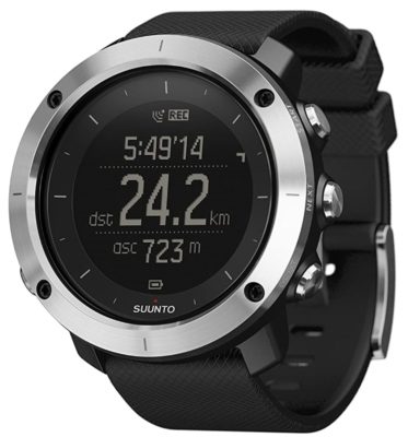 Suunto hiking watch with stainless steel bezel and positioning