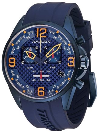 Racing-inspired timepiece with a blue appeal and chronograph feature