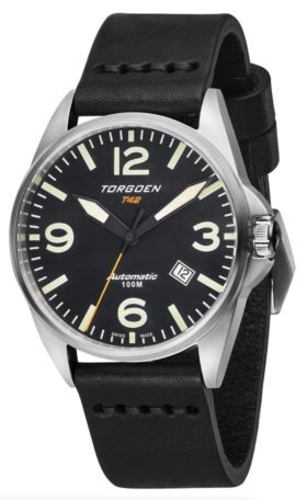 Automatic T42 timepiece with black dial