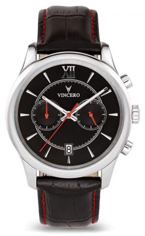 Black and silver Vincero watch