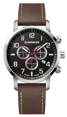 Black-dialed Swiss sports watch